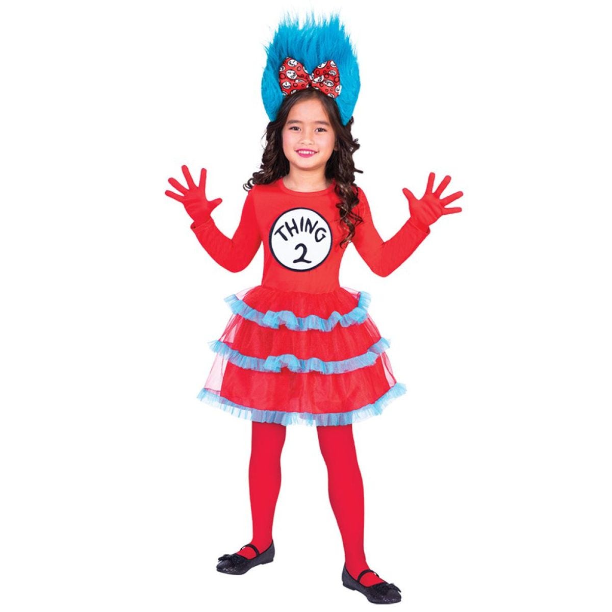 Dr Seuss Thing One Two Dress - Child Costume