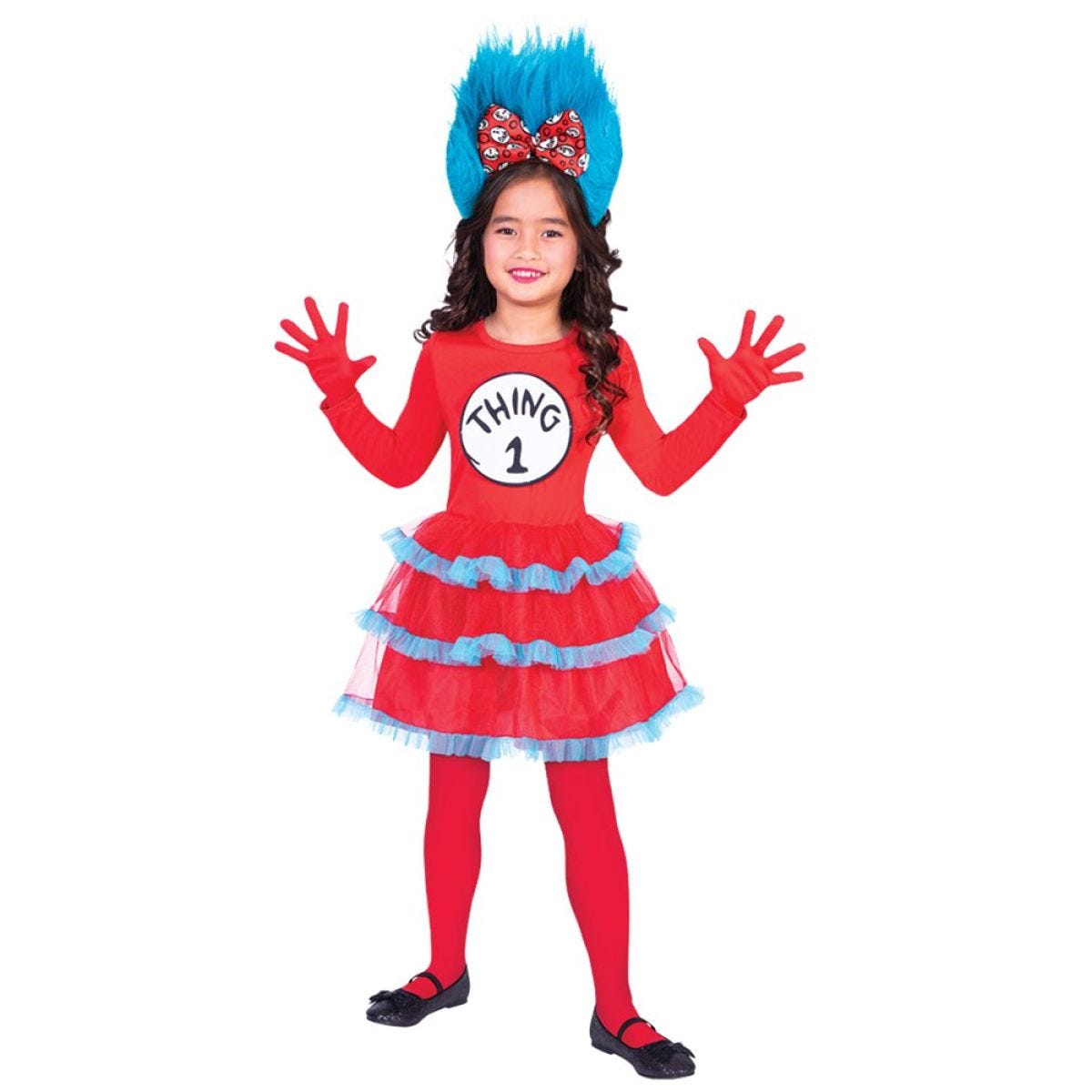 Dr Seuss Thing One Two Dress - Child Costume