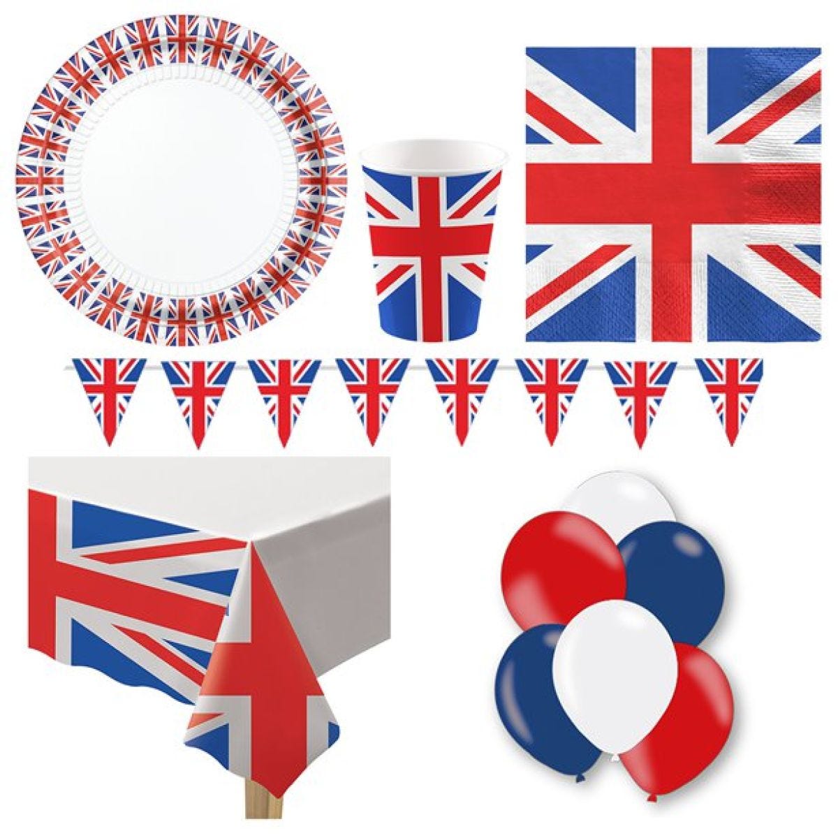 Union Jack Party Pack - Deluxe Pack for 8