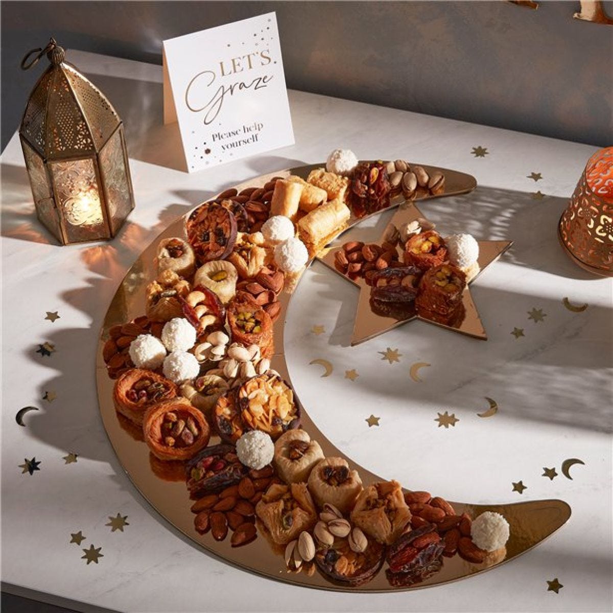 Eid Moon & Star Shaped Grazing Board - 46.5cm