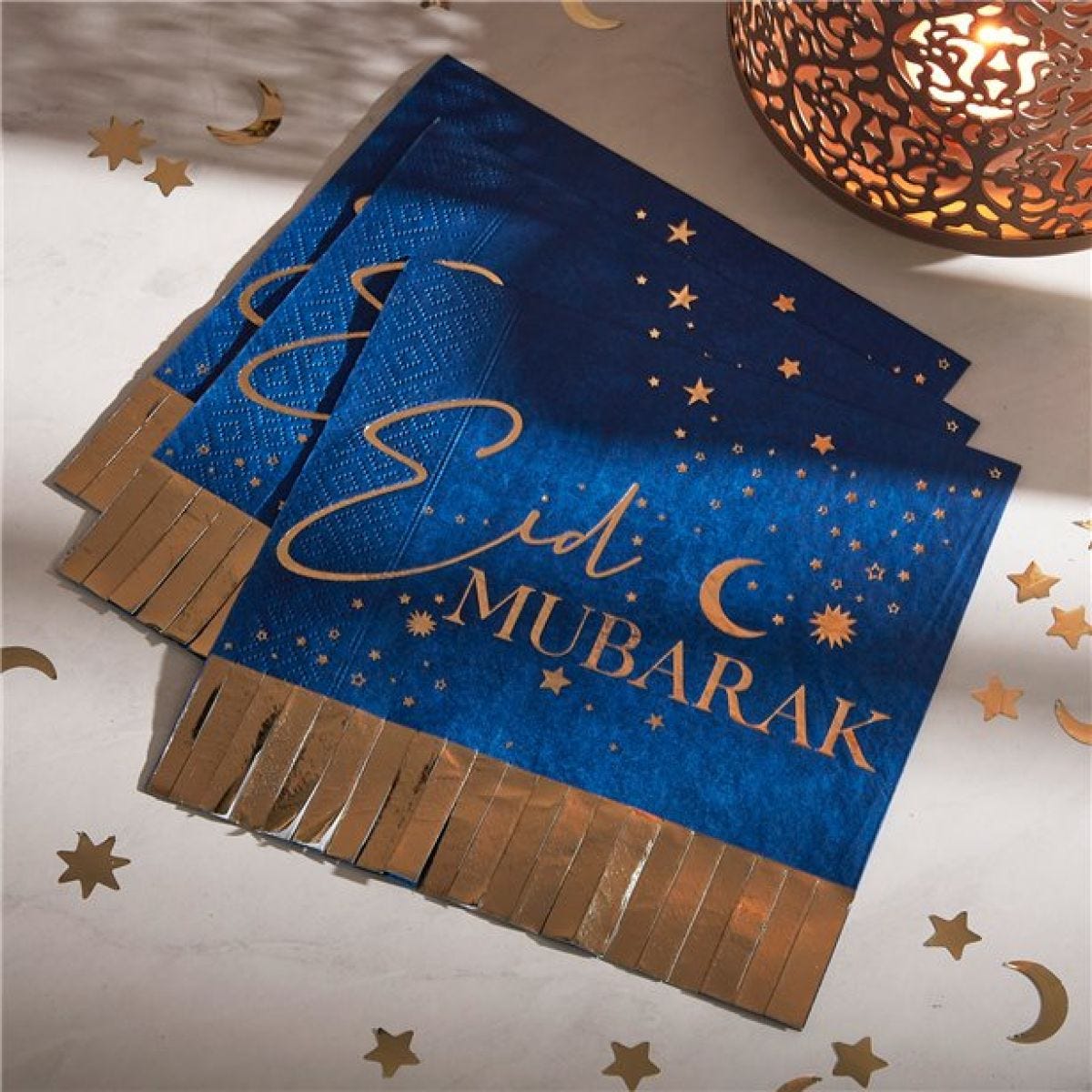 EID Gold Fringe Paper Napkins (16pk)