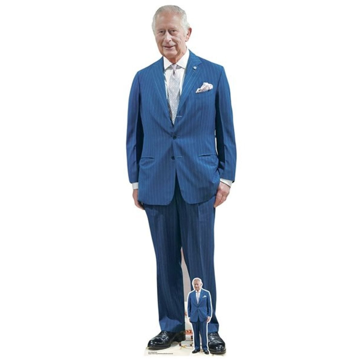 King Charles Blue Suit Cardboard Cutout - 179cm x 56cm