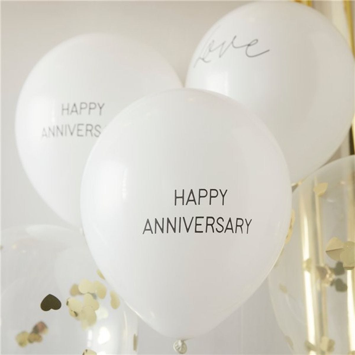 Happy Anniversary Confetti Latex Balloons - 12"