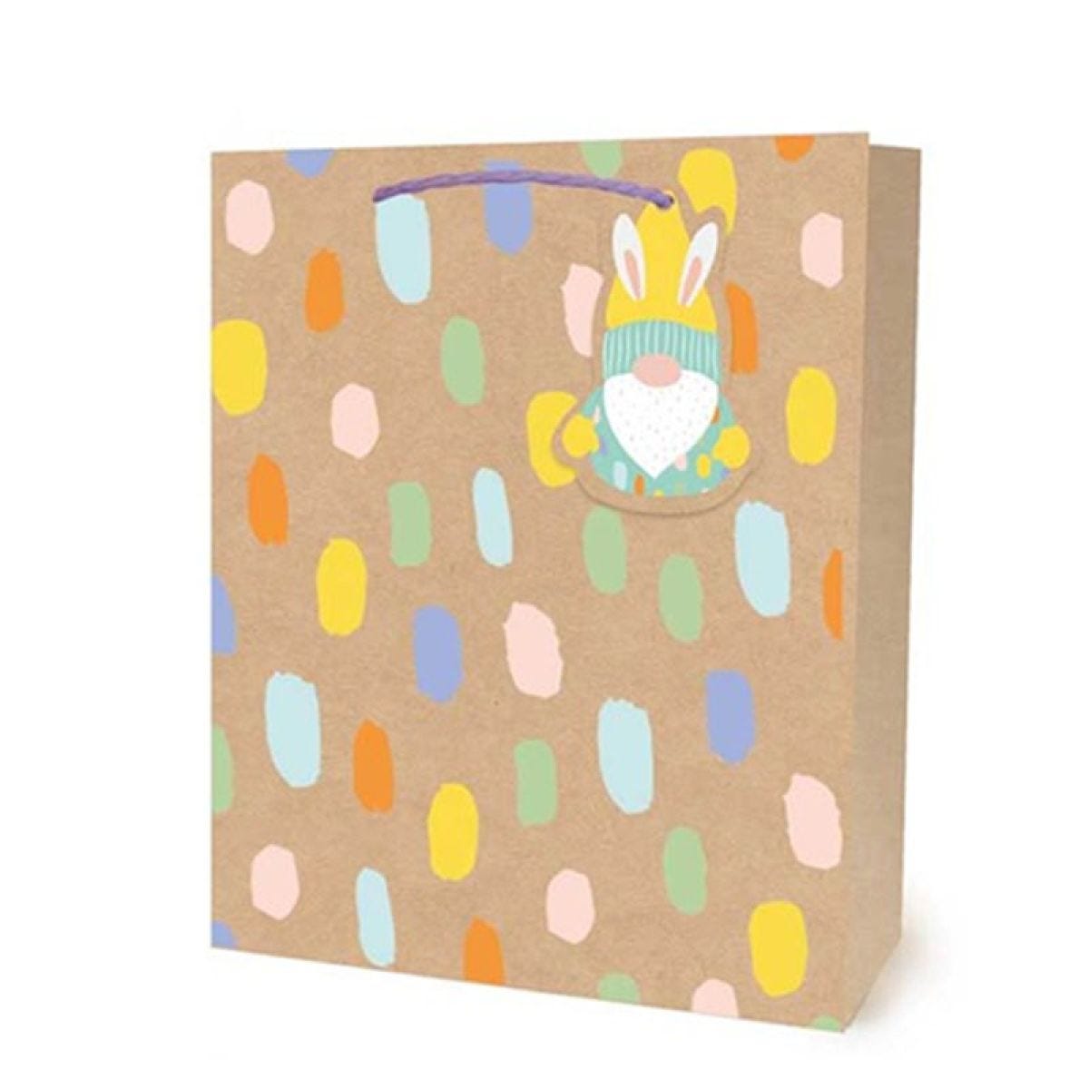 Kraft Easter Spots & Gonks Large Gift Bag - 32cm x 26cm