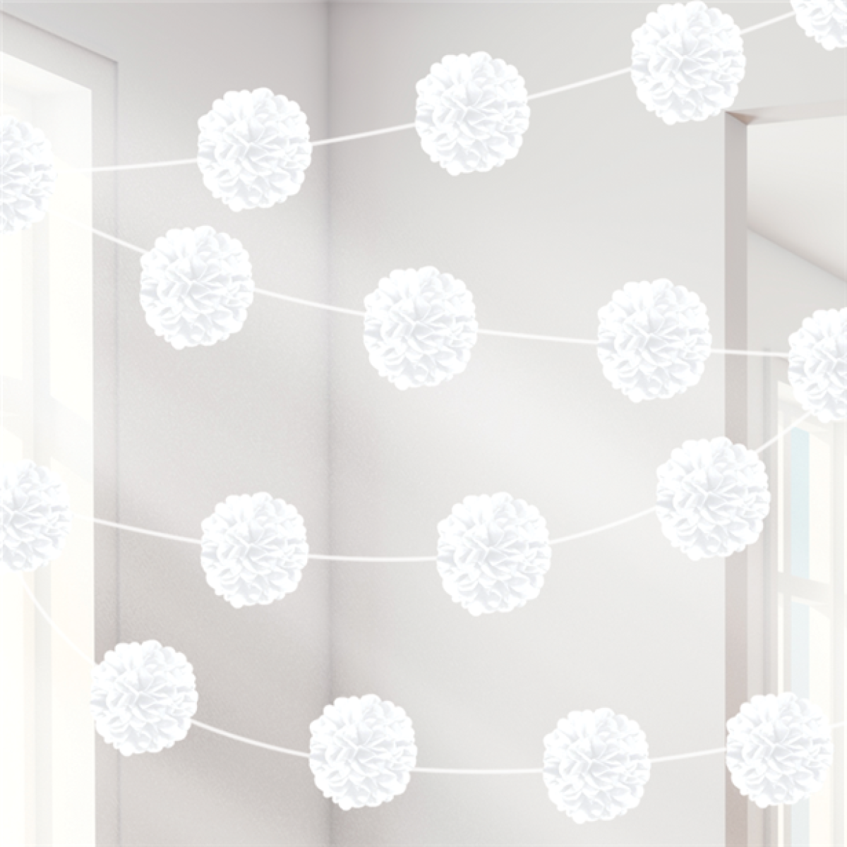 White Pom Pom Garland - 3.7m